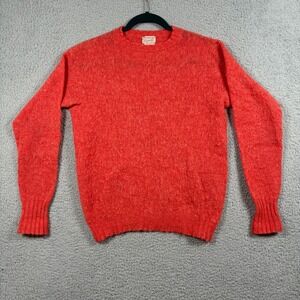 VTG Drumohr 100% Pure Shetland Wool Crew Neck Sweater Coral Scotland Women's M